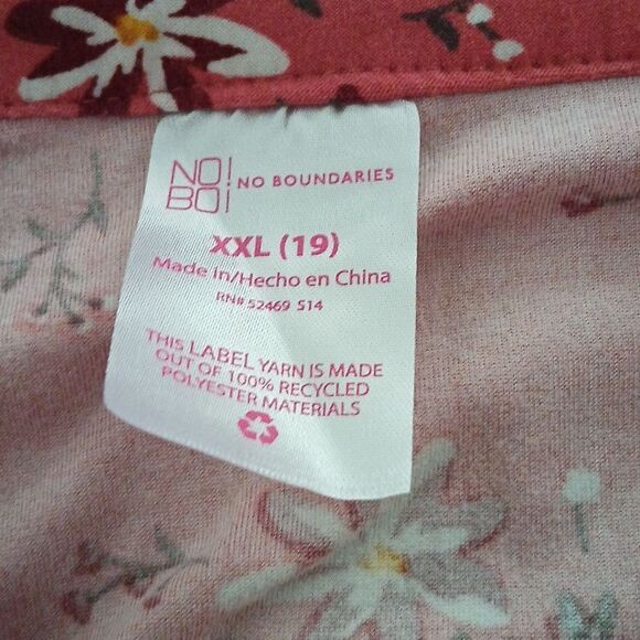 No Boundaries Sleeveless dusty mauve floral belted tshirt dress Sz XXL (19) NWT - Picture 8 of 8